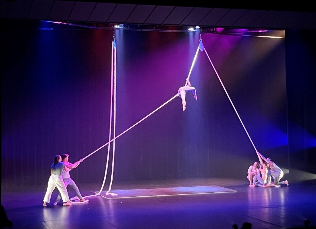Photo of performers onstage in the Cowichan Performing Arts Centre